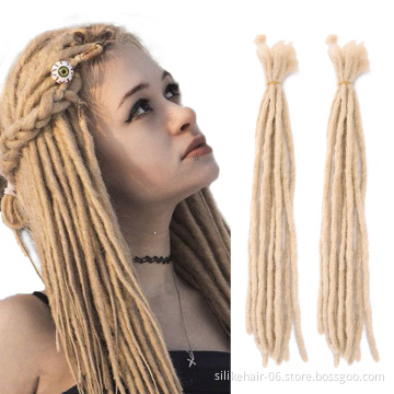 Blonde 20inch 10Strands/Pack Soft Straight Artificial Afro Kinky Handmade Crochet Dreadlocks Braiding Synthetic Hair Extensions